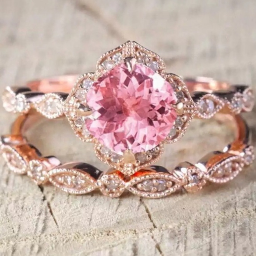♡NEW Rose Gold Pink Round Cut Ring☆ - Picture 4 of 4